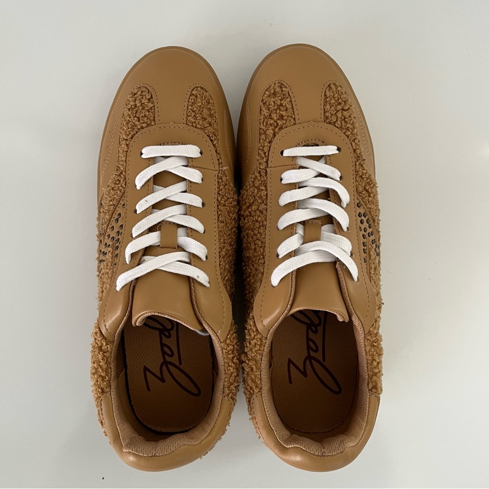 Zodiac Sansa Studded Sneakers Tan Shearling 10 - Picture 8 of 14